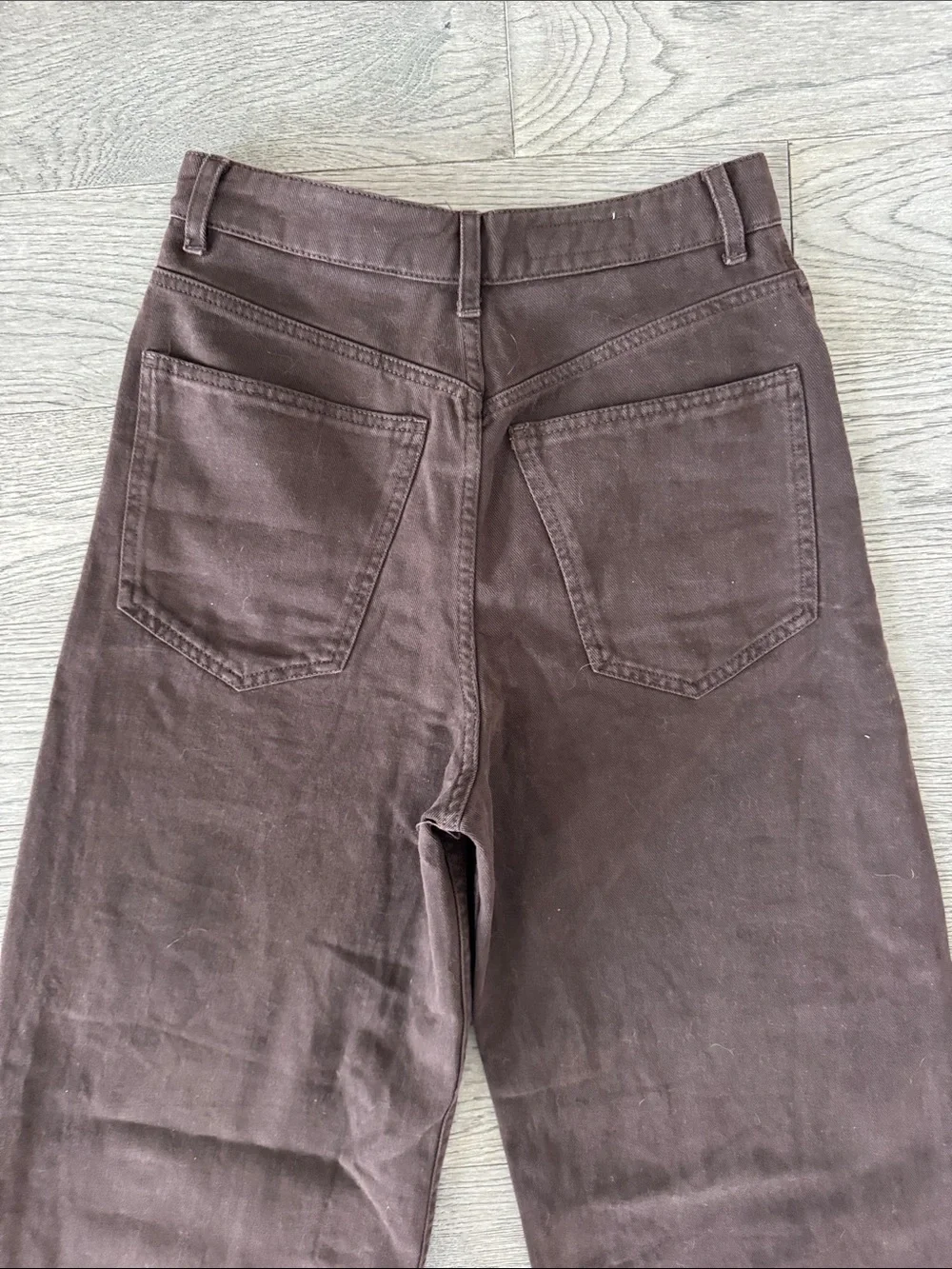 🌼Zara🌼 NWT Brown High-Rise Relaxed Wide Leg Jeans, Size 8 - Picture 8 of 8